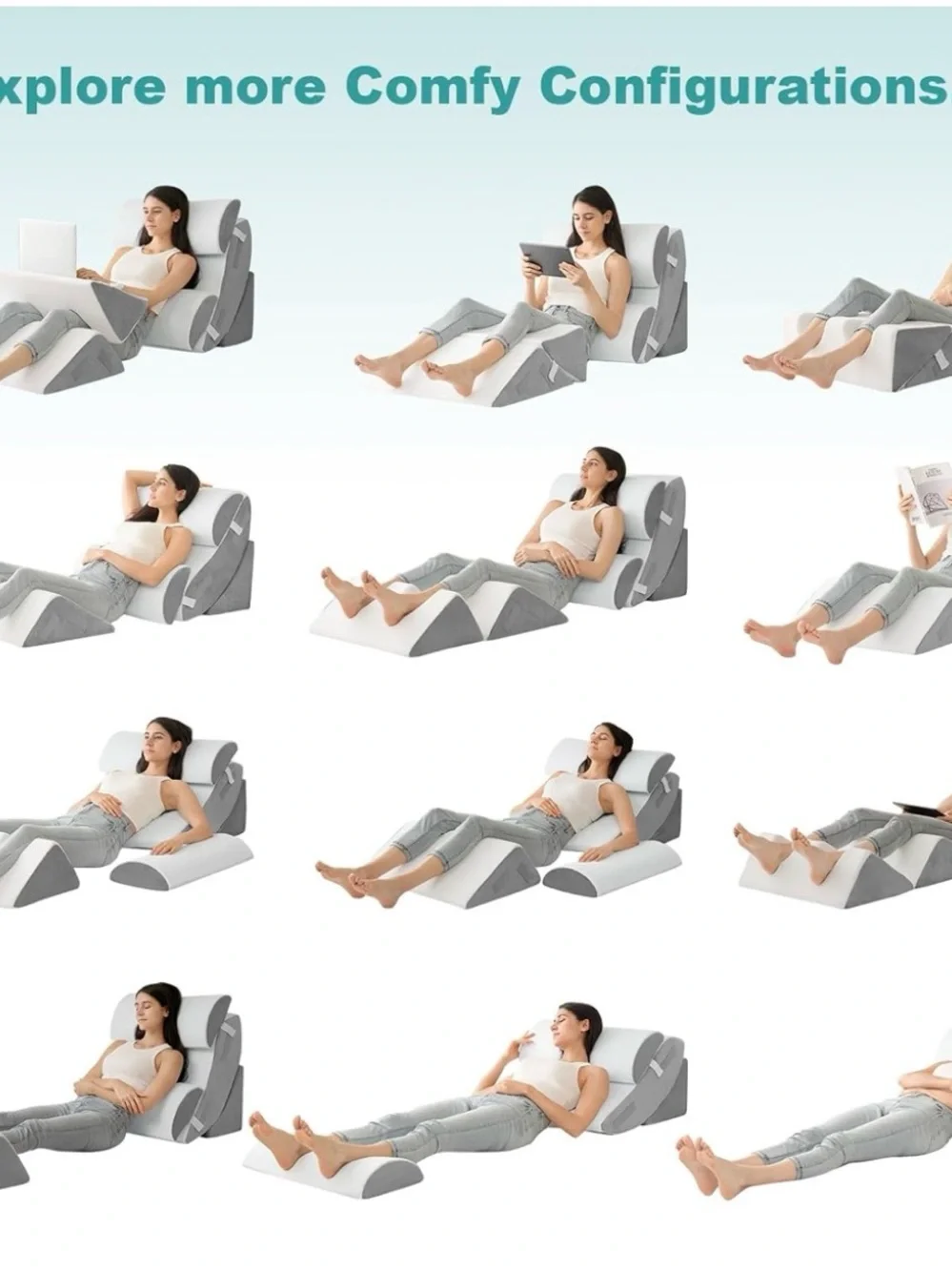 Hansleep Bed Wedge Pillow Set for After Surgery 6P